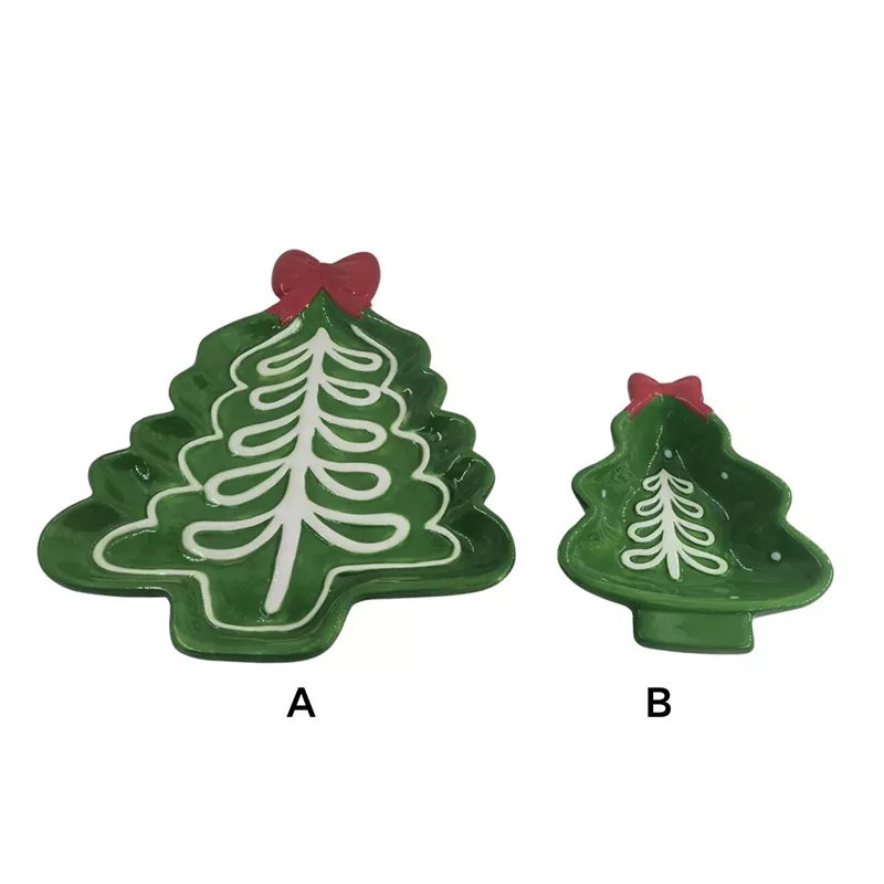 Milad ağacı boşqab əli rəngli tətil hədiyyəsi