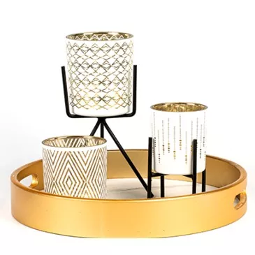 Lüks naxışlı şüşə şam sahibi Lüks naxışlı şüşə şam sahibi